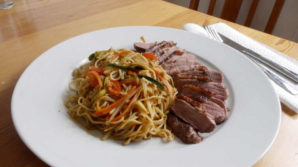 entenbrust mit gemüsenudeln