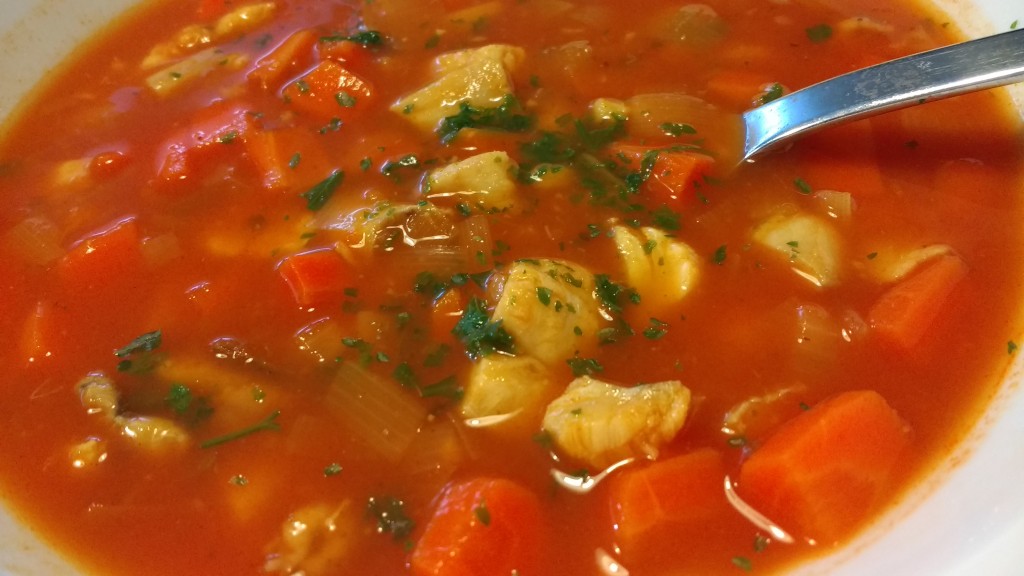 Seelachs-Krabben-Suppe